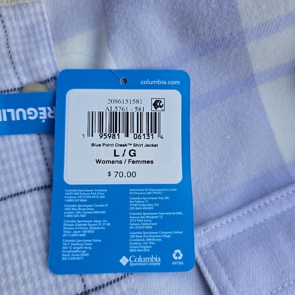 Columbia Women's Plaid Button-Up Flannel Shirt Size L - Picture 9 of 10